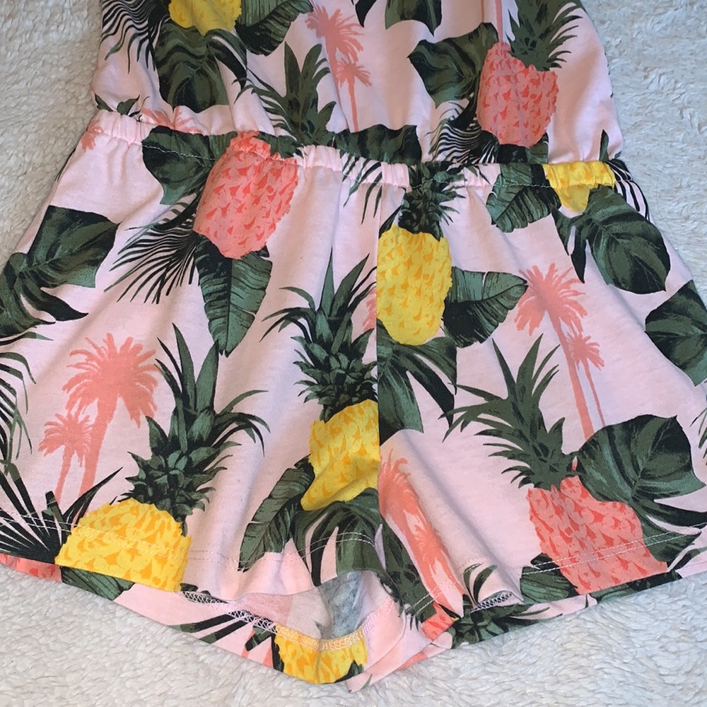 Children’s Place Pink Pineapple Romper Set M 7/8 EUC - Picture 5 of 11